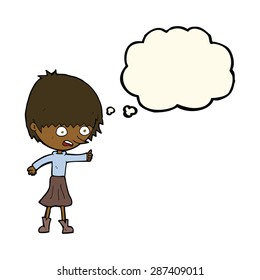cartoon person with thought bubble