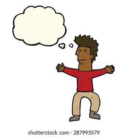cartoon person with thought bubble