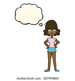 cartoon person with thought bubble