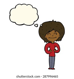 cartoon person with thought bubble