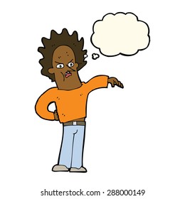 Cartoon-Person mit Denkblase