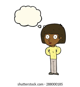 persona de dibujos animados con burbuja de pensamientos