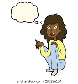 cartoon person with thought bubble
