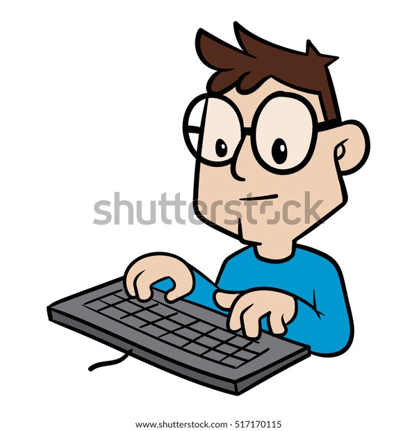 cartoon person typing on keyboard vector stock vector royalty free 517170115 https www shutterstock com image vector cartoon person typing on keyboard vector 517170115