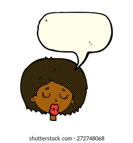 cartoon person with word bubble