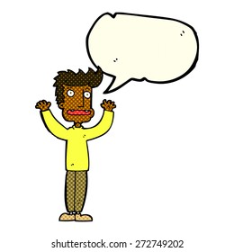 cartoon person with word bubble