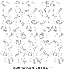 Cartoon of personal higiene items pattern