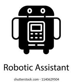 Cartoon personal robot vector icon graphic 