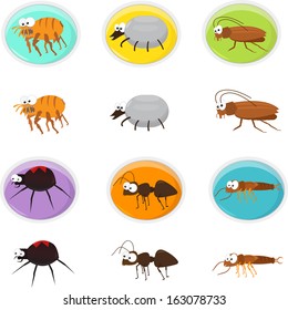 Cartoon pests -  Cute Icon set of cartoon pests. Eps10
