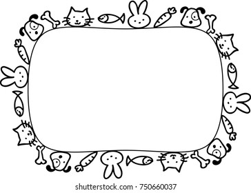 cartoon pet border design