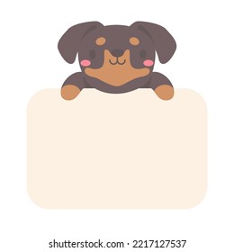 cartoon pet text frame cute dogs and cats for kids