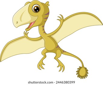 Cartoon peteinosaurus on white background of illustration