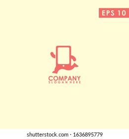 Cartoon Phone Logo Design Vector Template. Modern Design.  