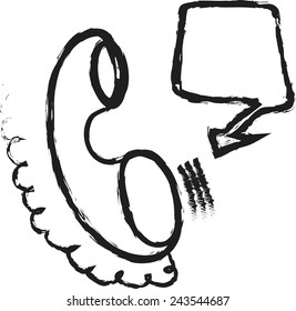 cartoon phone and speech bubble