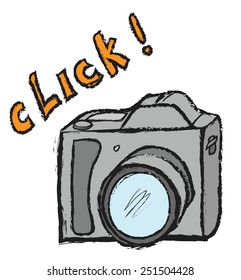 cartoon photo camera, vector illustration