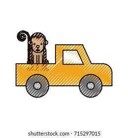 cartoon pick up vehicle safari monkey animal