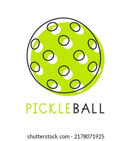 Cartoon pickleball isolated vector illustration on white background