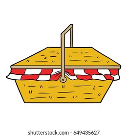 cesta de piquenique de desenho animado