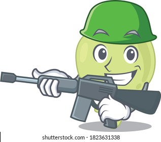 A cartoon picture of Army lymph node holding machine gun