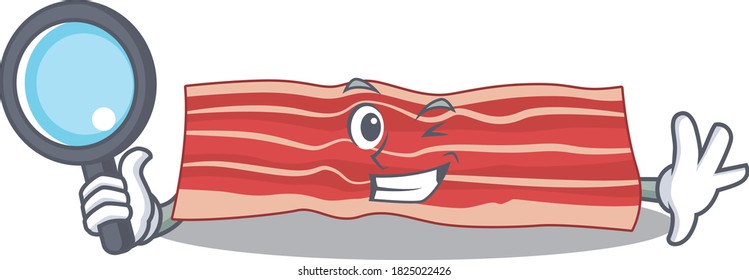 cartoon picture of bacon Detective using tools