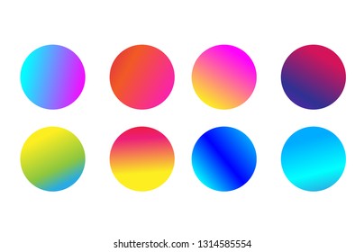 Cartoon picture with balloons in different gradient color. Vector illustration.