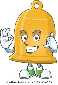 cartoon picture of bell make a call gesture. Vector illustration