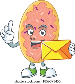 A cartoon picture of bread bring brown envelope. Vector illustration