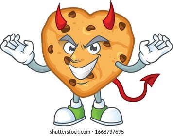 Cartoon picture of chocolate chips love in devil cartoon character design