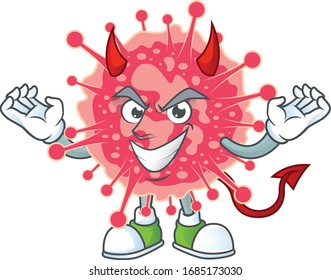 Cartoon picture of coronavirus emergency in devil cartoon character design