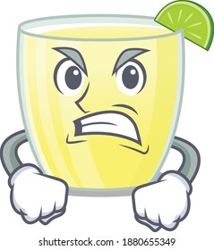 A cartoon picture of daiquiri cocktail showing an angry face