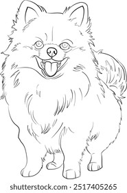 cartoon picture of a dog for coloring book. illustration a dog