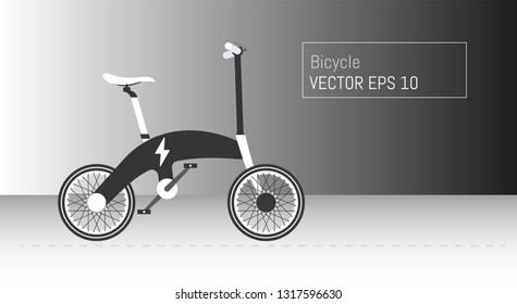 Cartoon picture with Electric Scooter, Electric Bike, Eco alternative city transport sign for web or print. Background. Vector illustration.