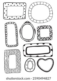 cartoon picture frames set isolated on white background. Vector illustration