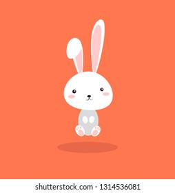 Cartoon picture with home pets, domestic animals, rabbit, bunny, jackrabbit. Vector illustration. 