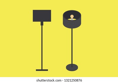 Cartoon picture of lamp, light. Vector illustration. Background.