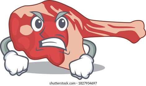A cartoon picture of leg of lamb showing an angry face