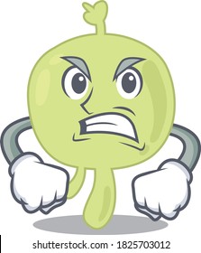 A cartoon picture of lymph node showing an angry face