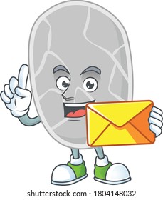 A cartoon picture of nitrospirae bring brown envelope. Vector illustration