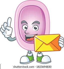 A cartoon picture of pertussis bring brown envelope. Vector illustration