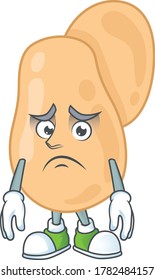 Cartoon picture of sarcina with worried face. Vector illustration
