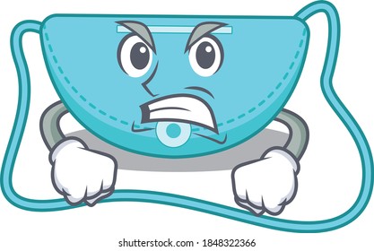 A cartoon picture of sling bag showing an angry face