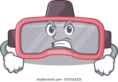 A cartoon picture style of vr glasses having a mad face