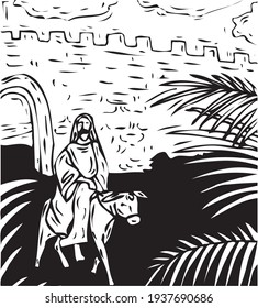A cartoon picture taken from the pages of the Bible. Eps, Vector. Perfect quality.