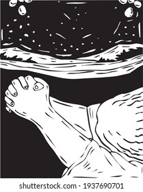 A cartoon picture taken from the pages of the Bible. Eps, Vector. Perfect quality.