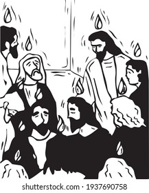 A cartoon picture taken from the pages of the Bible. Eps, Vector. Perfect quality.