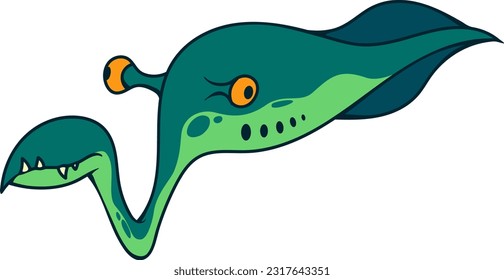 Cartoon picture of Tully monster, extinct water animal