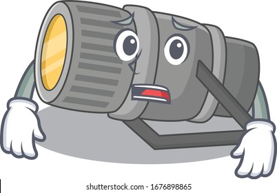 Cartoon picture of underwater flashlight showing anxious face