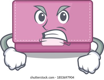 A cartoon picture of womens wallet showing an angry face