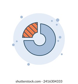 Cartoon pie chart icon vector illustration. Analysis icon on bubbles background. Statistics sign concept.