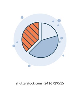 Cartoon pie chart icon vector illustration. Analysis icon on bubbles background. Statistics sign concept.